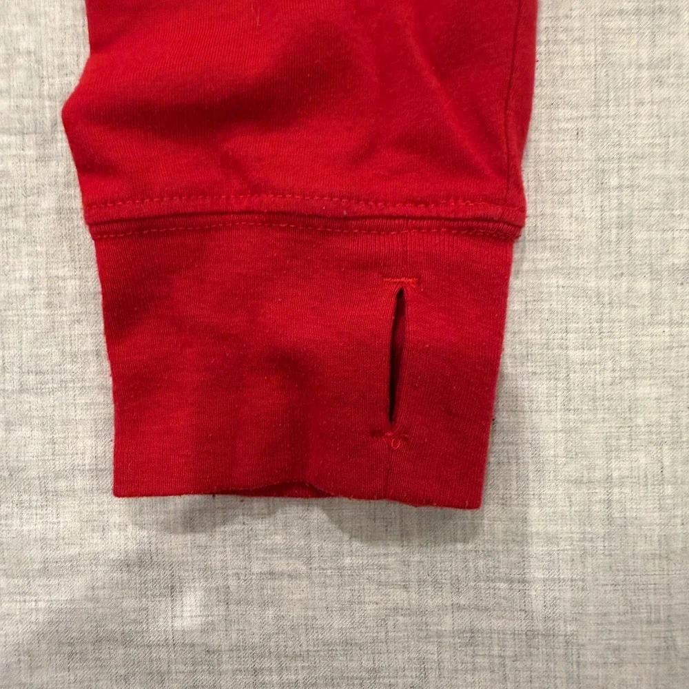 Ohio State Buckeyes Womens XL Varsity Raglan Long Sleeve Tee Red Charcoal Gray
